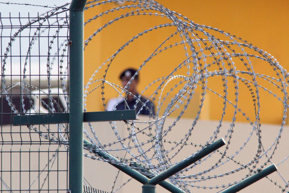 A guard keeps watch over Changi Prison in Singapore where the execution will take place.