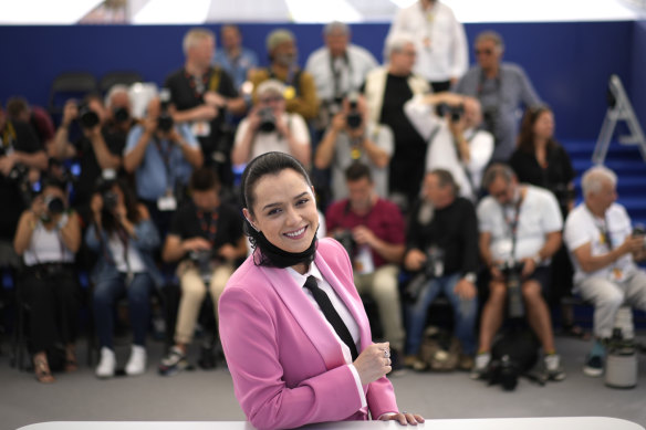 Taraneh Alidoosti poses for photographers at the photo call for the film ‘Leila’s Brothers’ in Cannes in May.