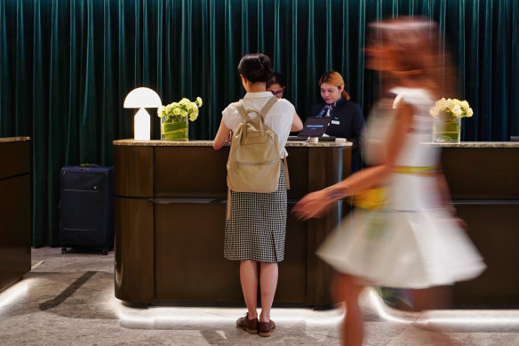 Inside Melbourne’s Le Meridien hotel which opened on Thursday. 