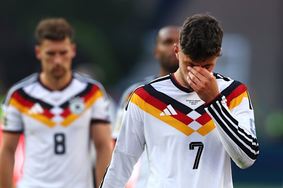 Kai Havertz reacts after Germany are eliminated from the World Cup.