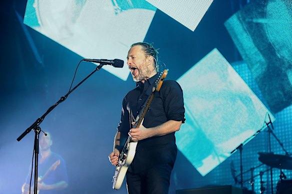 Thom Yorke, probably yelling about “weird fishes” or something.