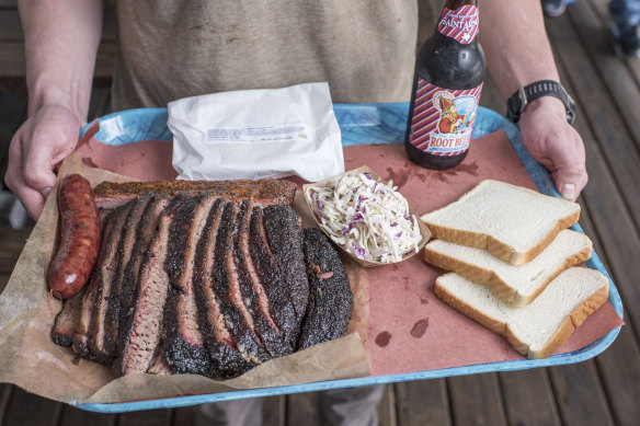 The fare at Austin’s Franklin Barbecue may not earn Michelin stars but is epic in its own way.