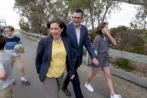 Victorian Energy Minister Lily D’Ambrosio (left) with Premier Daniel Andrews.