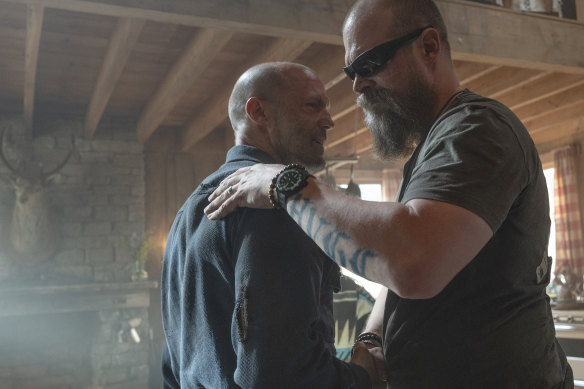 Jason Statham (left) and David Harbour in A Working Man.