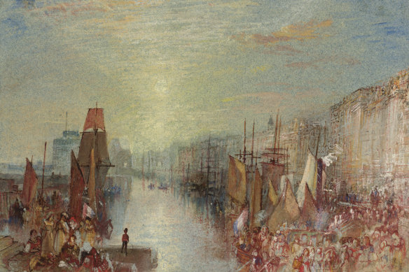 J.M.W Turner's Le Havre: Sunset in the port c. 1832.