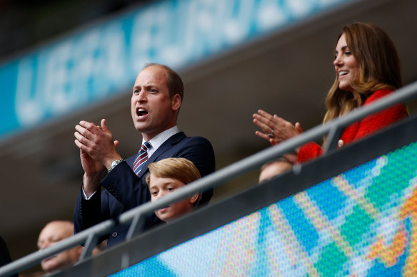 Prince William, the Duchess of Cambridge and Prince George attended the match. 