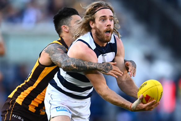Cam Guthrie is playing down his chances of being the next Geelong captain.