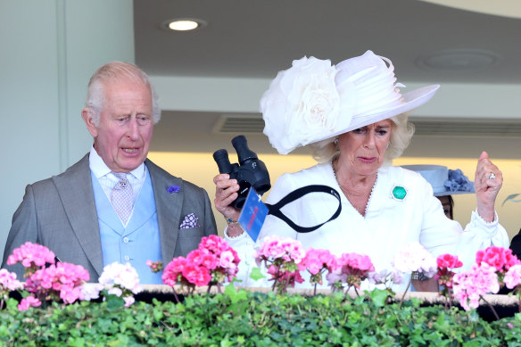 King Charles III and Queen Camilla at Royal Ascot.