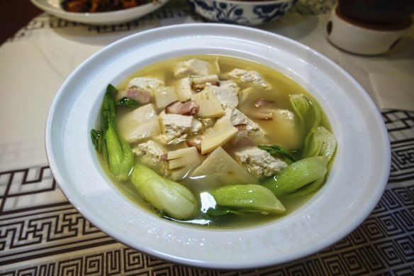 Pulled pork with home-made beancurd.