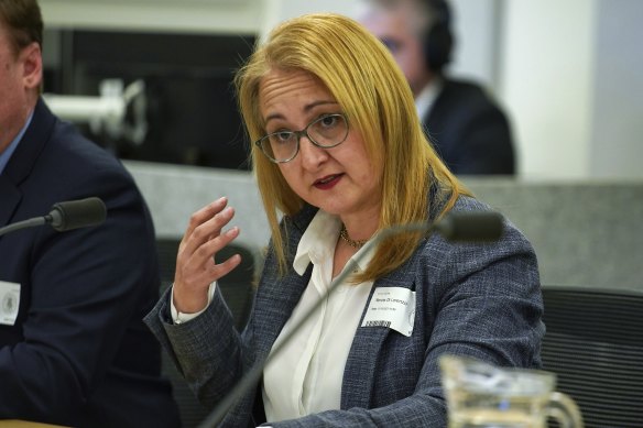Melbourne Water managing director Nerina Di Lorenzo at the hearing on Wednesday.