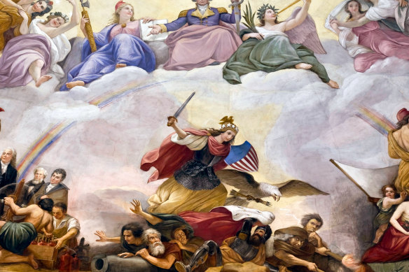 A detail of “The Apotheosis of Washington”.