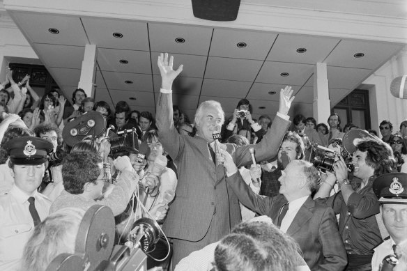 Gough Whitlam on the day he was sacked by the governor-general.