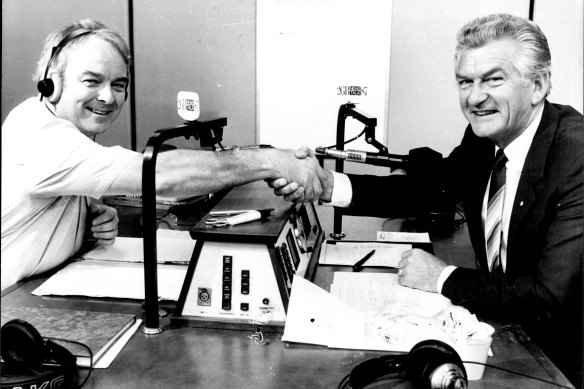 John Tingle interviewing Bob Hawke on 2GB in 1984