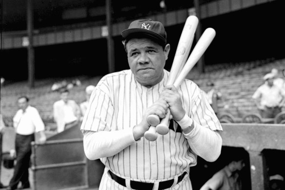 Babe Ruth at Yankee Stadium in 1942.