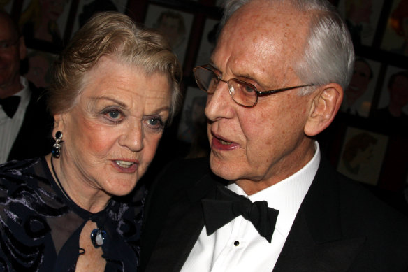 Angela Lansbury and Director Michael Blakemore attend the Blithe Spirit Broadway opening night party at Sardi’s in New York City, 2009.