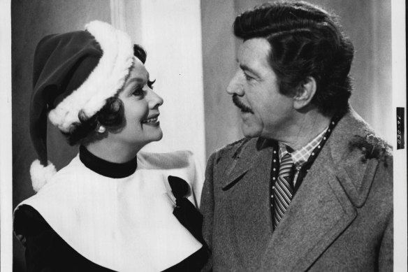 Lucille Ball with Robert Preston in the “almost psychedelic” musical <i>Mame</i>.