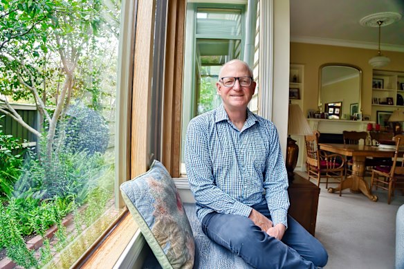 Tim Forcey has insulated and sealed his federation weatherboard cottage to be energy efficient, but will open windows at least once a day for fresh air.