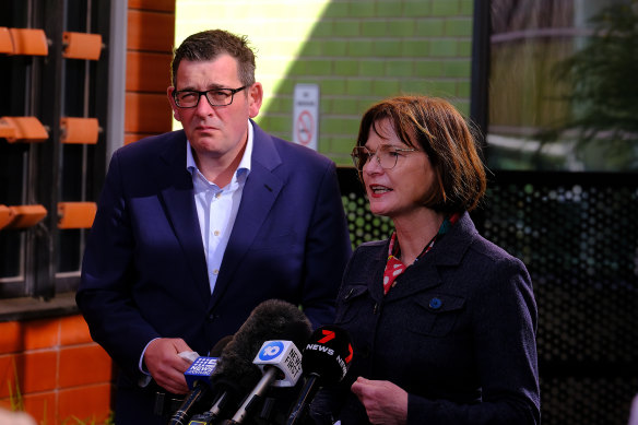Victorian Premier Daniel Andrews and Health Minister Mary-Anne Thomas take questions at Sunshine hospital.