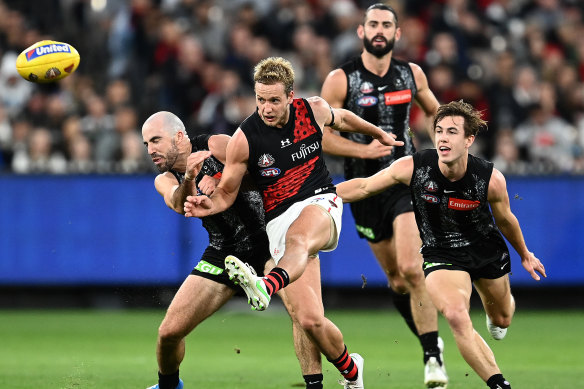 Darcy Parish shone in the midfield for the Bombers.  