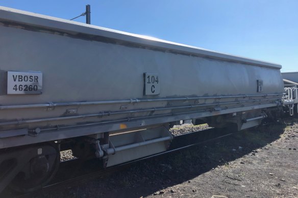 Queensland Rail quickly removed the offensive graffiti from a carriage at Moorooka.