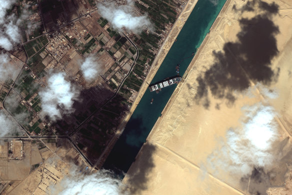 The mega-ship MV Ever Given blocked the Suez Canal for six days. 