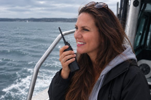 Sydney Harbour Cops producer Naomi Elkin-Jones on the job.