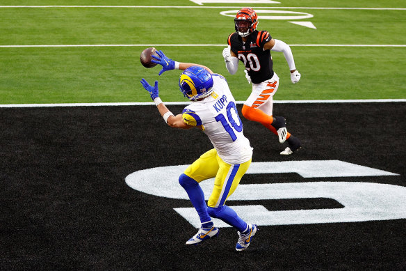 Cooper Kupp scored a touchdown earlier in the match for the Los Angeles Rams against the Bengals.