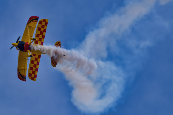 Paul Bennet during the air display at Avalon Airshow.