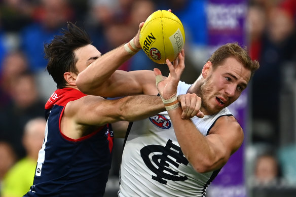 Harry McKay struggled with a shoulder injury against the Demons but will be fine to play this weekend.