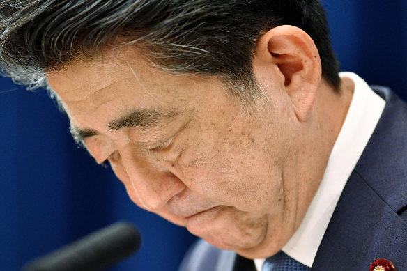 Shinzo Abe announces his resignation.
