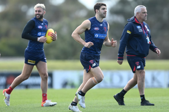 Christian Petracca at training earlier this week.