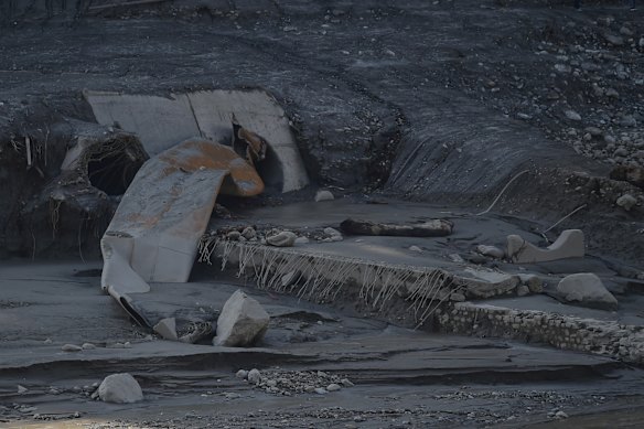 A view of a flood-damaged tunnel at one of the hydropower sites on the Trishuli River.