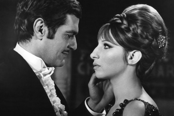 “I guess I’m from another time”: in 1968’s “Funny Girl’ with Omar Sharif.