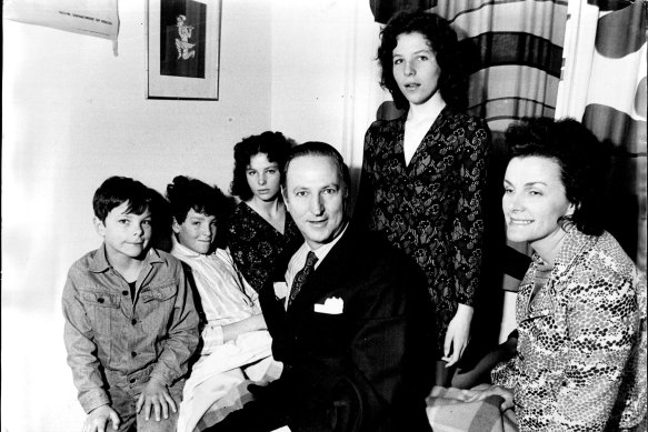 The McBride family in 1972. (From left) David, John, Catherine, dad William, Louise and mum Patricia