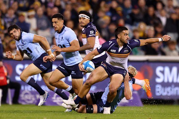 Tom Wright of the Brumbies in action against the Waratahs