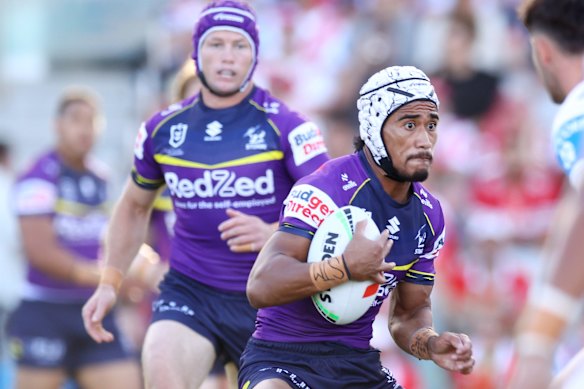 Hat-trick hero: Storm fullback Sua Fa’alogo.