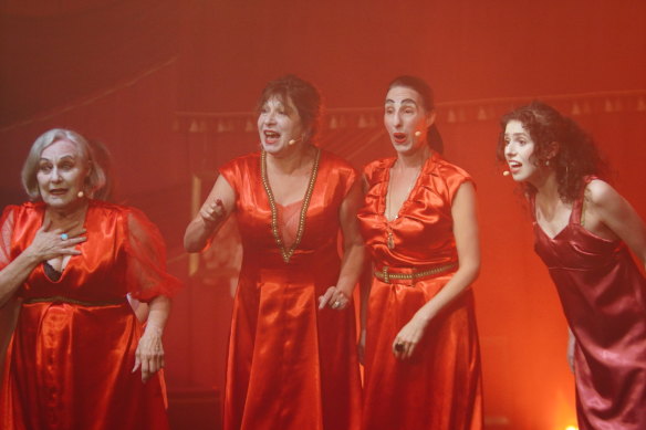 From left to right: Deidre Rubenstein, Freydi Mrocki, Karen Feldman and Noa Coates perform in Yiddish Divas.
