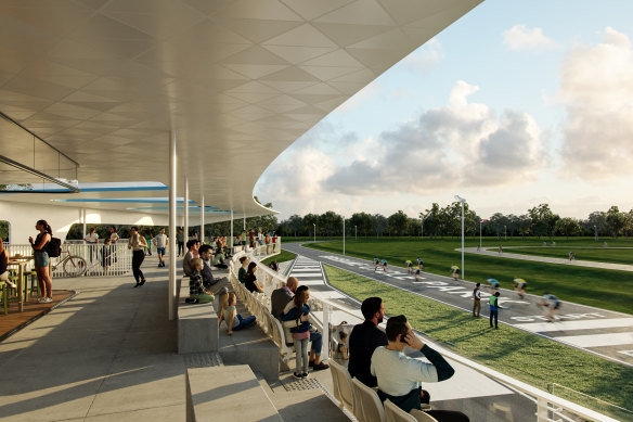 The facility will include an international cycling track, a 500-metre speed-skating track, and a multipurpose clubhouse.