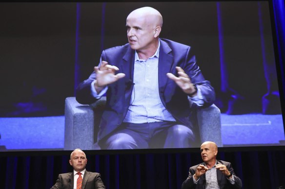 Dallas Mclnerney, chief executive officer of Catholic Schools NSW and Adrian Piccoli from the University of NSW Gonski Institute.