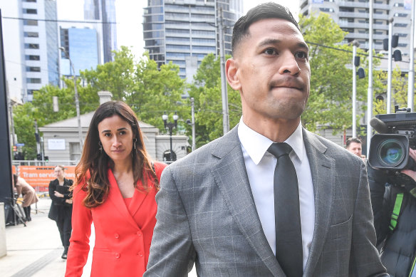 Israel Folau with his wife Maria.