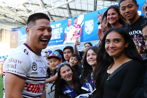 More than 100 family and friends were at Accor Stadium to cheer Gordon Chan Kum Tong on his NRL debut.