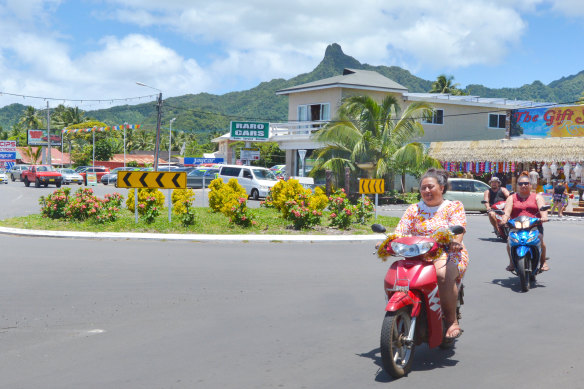 Given its small size, most people get around Rarotonga on scooters.