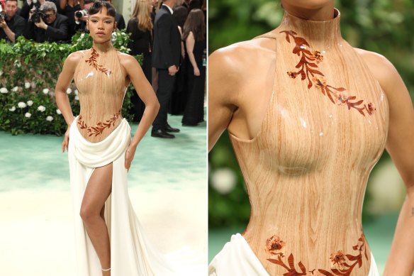 Only at the Met: Taylor Russell in Loewe.