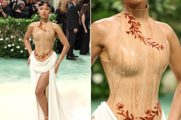 Only at the Met: Taylor Russell in Loewe.
