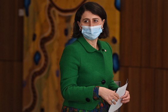 NSW Premier Gladys Berejiklian at Wednesday’s press conference.