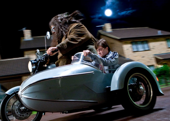 Robbie Coltrane, left, and Daniel Radcliffe in a scene from Harry Potter and the Deathly Hallows.