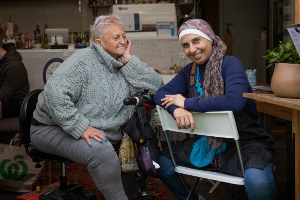 Marcia Jolley (left) and Nayran Tabiei: “We came here barefoot, with nothing. Marcia didn’t worry if we were educated or had money or our clothes were good or not good.”