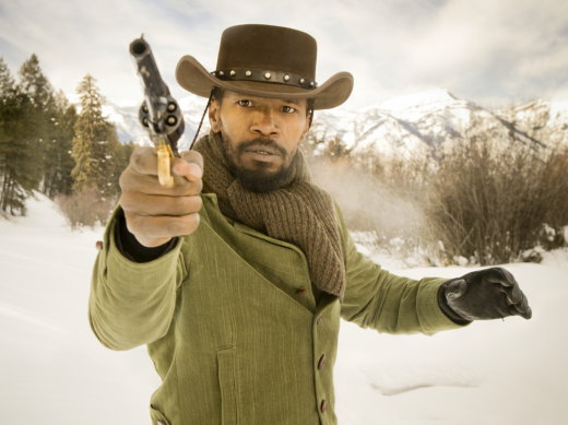 Jamie Foxx in character for Django Unchained