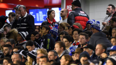 Security is seen during the round 13 match between the Carlton Blues and the Western Bulldogs.
