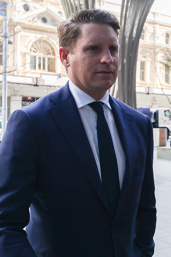 WA Liberal frontbencher Andrew Hastie arrives at court on Monday.